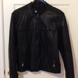 Men's Express Genuine Leather Jacket black Med